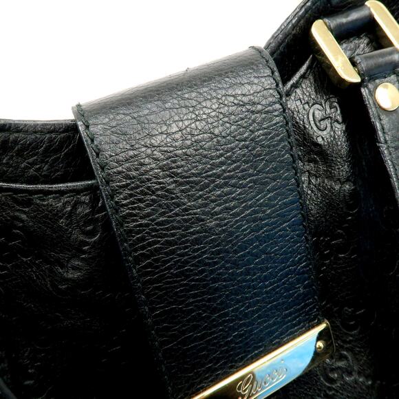 💎✨Authentic✨💎GUCCI Guccissima Leather Shoulder Bag Hand Bag Black - Picture 11 of 15